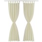 Cortinas de cetim com presilhas, 2 pcs, 140 x 245 cm, creme