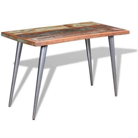 Mesa de jantar madeira reciclada maciça 120x60x76 cm