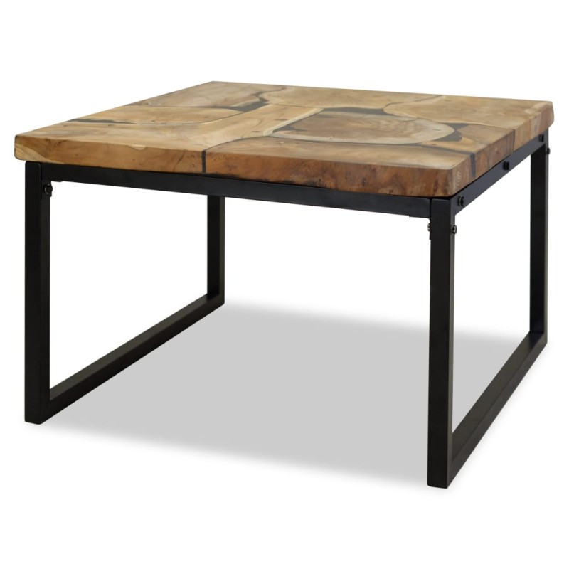 Mesa de centro em resina de teca 60x60x40 cm-Mesas de centro-Home Retail