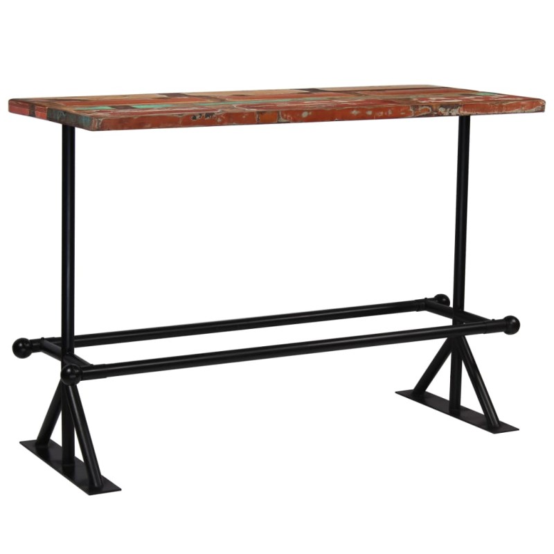 Mesa de bar madeira recuperada maciça multicor 150x70x107 cm-Mesas de cozinha e de sala de jantar-Home Retail