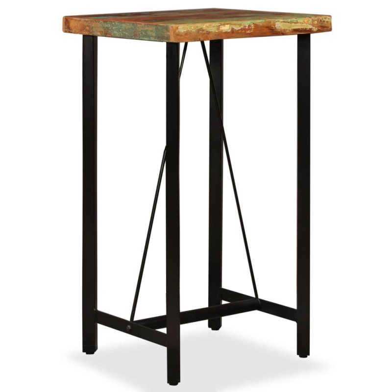 Mesa de bar em madeira recuperada maciça 60x60x107 cm-Mesas de cozinha e de sala de jantar-Home Retail