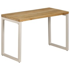 Mesa de jantar 115x55x76 cm madeira de mangueira maciça e aço