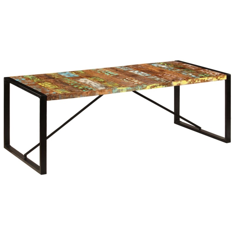 Mesa de jantar madeira recuperada maciça 220x100x75 cm-Mesas de cozinha e de sala de jantar-Home Retail