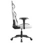 Cadeira gaming massagens couro artificial branco e preto