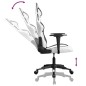 Cadeira gaming massagens couro artificial branco e preto