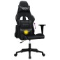 Cadeira gaming de massagens couro artificial preto