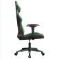 Cadeira gaming massagens couro artificial preto e verde