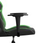 Cadeira gaming massagens couro artificial preto e verde