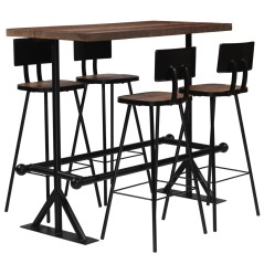 Conjunto de bar 5 pcs madeira recuperada maciça