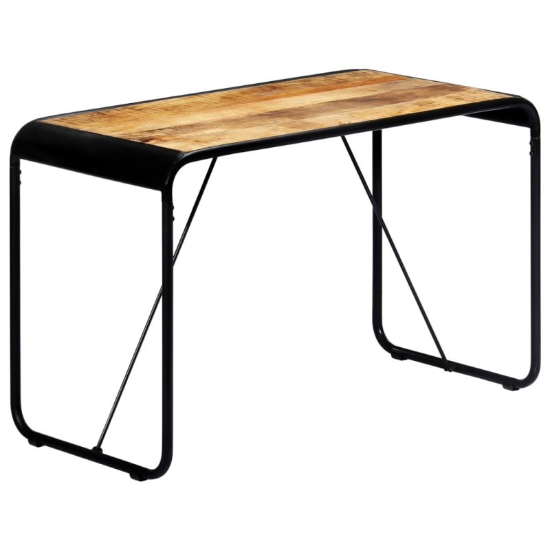 Mesa de jantar 118x60x76 cm madeira de mangueira maciça áspera-Mesas de cozinha e de sala de jantar-Home Retail