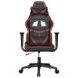 Cadeira gaming massagens couro artificial preto/vermelho tinto