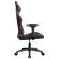 Cadeira gaming massagens couro artificial preto/vermelho tinto