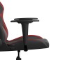 Cadeira gaming massagens couro artificial preto/vermelho tinto