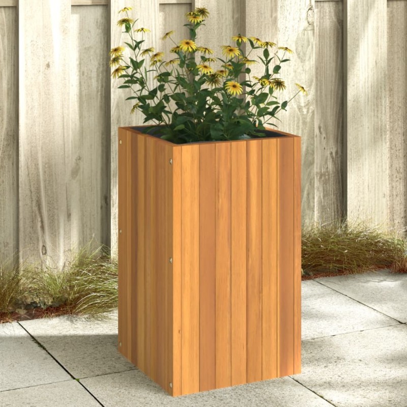 Vaso/floreira de jardim 35x35x60 cm madeira de acácia maciça-Vasos e floreiras-Home Retail