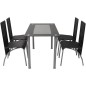 Conjunto jantar, 5 pcs, preto