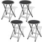 Bancos de bar dobráveis 4 pcs couro artificial