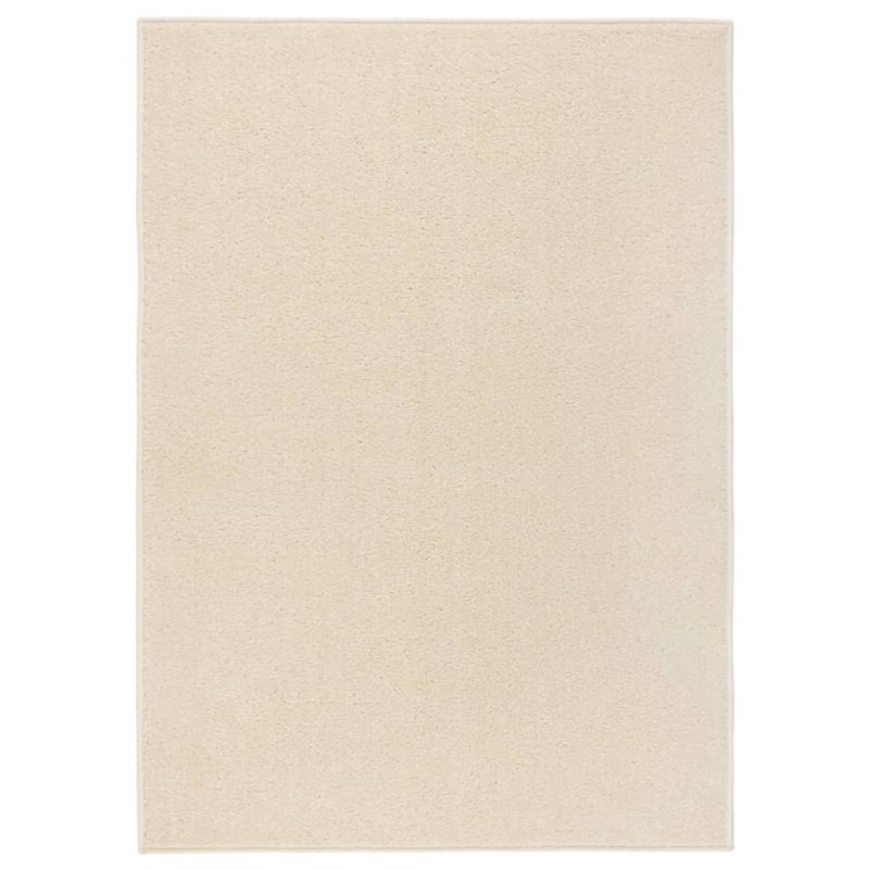 Tapete de pelo curto 120x170 cm cor creme-Tapetes-Home Retail