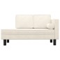 Chaise longue com almofadões e rolo veludo cor creme