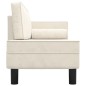 Chaise longue com almofadões e rolo veludo cor creme