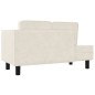 Chaise longue com almofadões e rolo veludo cor creme