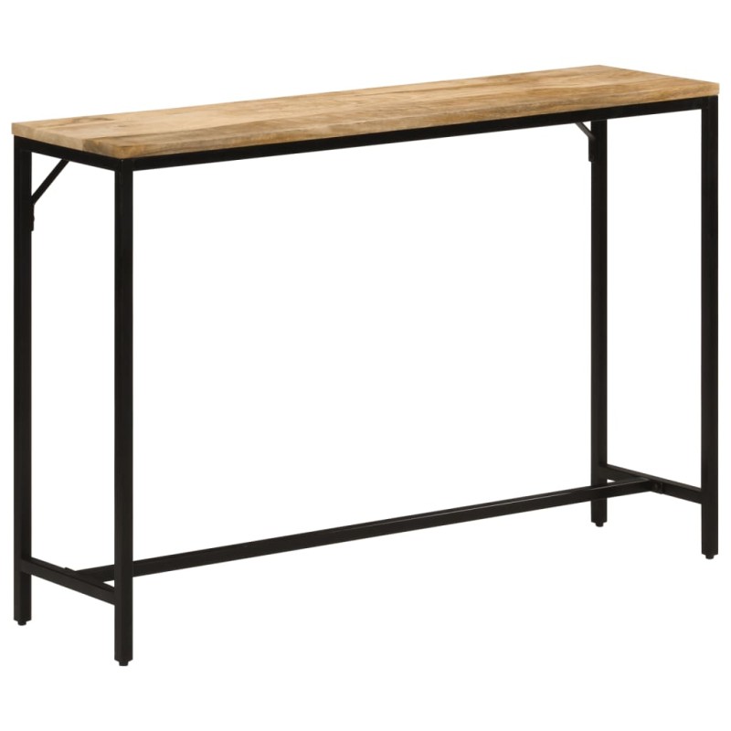 Mesa consola 110x30x75 cm madeira mangueira áspera maciça/ferro-Mesas de apoio-Home Retail