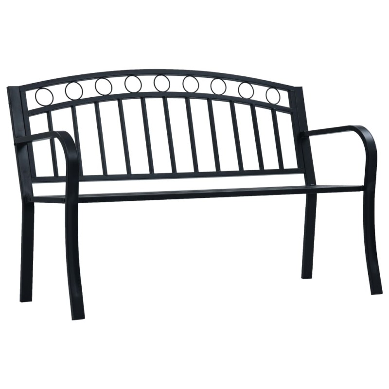 Banco jardim 125 cm aço preto-Bancos de jardim-Home Retail