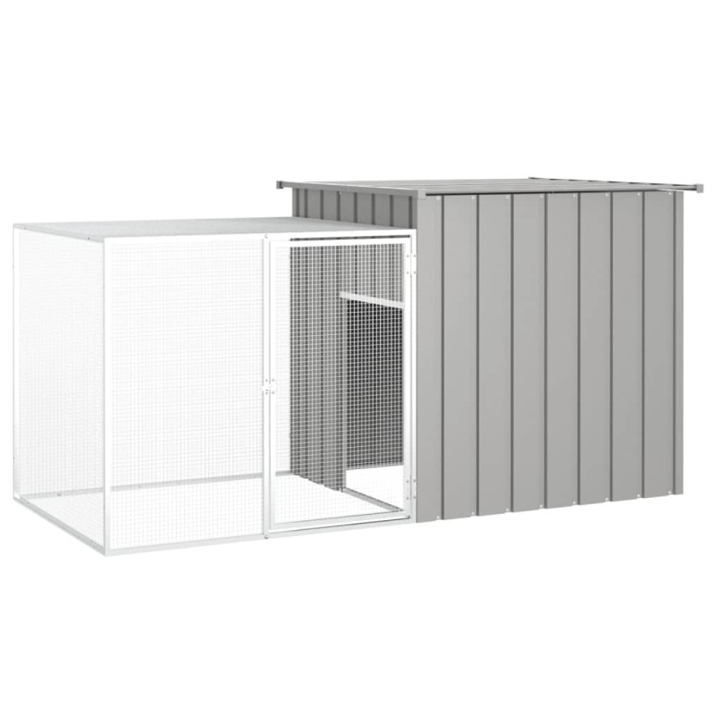 Gaiola p/ coelhos 200x91x100 cm aço galvanizado cinzento-Casotas e gaiolas para animais pequenos-Home Retail