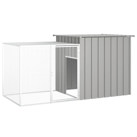 Gaiola p/ coelhos 200x91x100 cm aço galvanizado cinzento