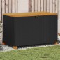 Caixa arrumação jardim 110x55x63 cm vime PE/acácia maciça preto