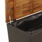 Caixa arrumação jardim 110x55x63 cm vime PE/acácia maciça preto