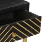 Mesa consola 90x30x75 cm mangueira maciça preto e dourado