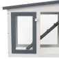 Coelheira exterior grande 204x45x85cm madeira cinzento e branco