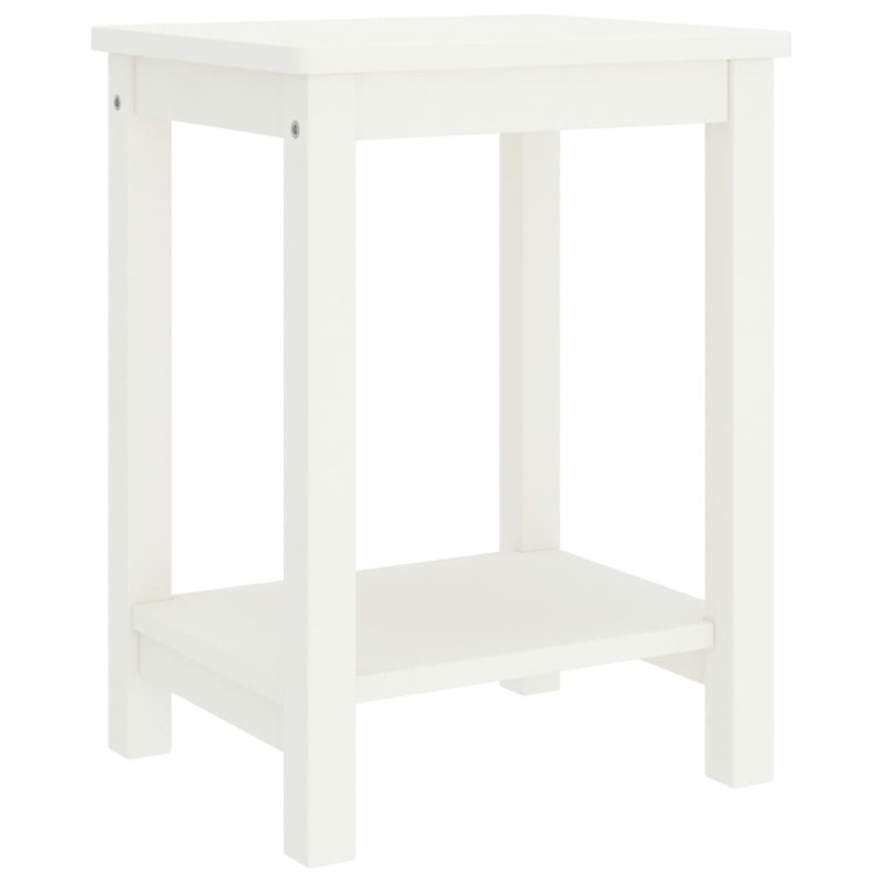 Mesa de cabeceira 35x30x47 cm madeira de pinho maciça branco-Mesas-de-cabeceira-Home Retail