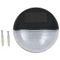 Candeeiro de parede solar LED de exterior 12 pcs preto redondo