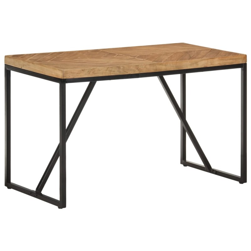 Mesa de jantar 120x60x76 cm madeira acácia maciça e mangueira-Mesas de cozinha e de sala de jantar-Home Retail