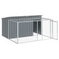 Casota p/ cães c/ parque 197x194x110 cm aço galvaniz. antracite