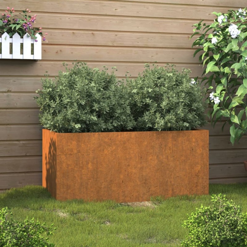 Vaso/floreira 62x30x29 cm aço corten-Vasos e floreiras-Home Retail