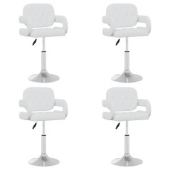 Cadeiras de jantar giratórias 4 pcs couro artificial branco