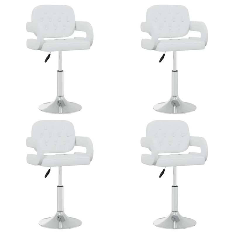 Cadeiras de jantar giratórias 4 pcs couro artificial branco-Cadeiras de cozinha e sala de jantar-Home Retail