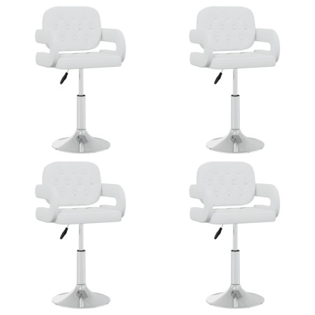 Cadeiras de jantar giratórias 4 pcs couro artificial branco