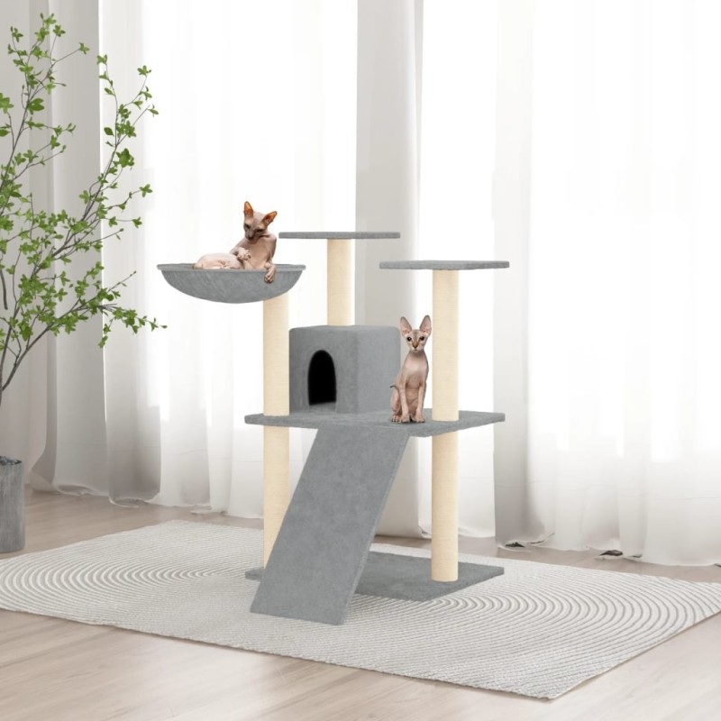 Árvore p/ gatos c/ postes arranhadores sisal 83 cm cinza-claro-Móveis para gatos-Home Retail