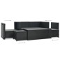 6 pcs conjunto lounge de jardim c/ almofadões vime PE preto