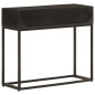 Mesa consola 90x30x76 cm mangueira maciça e ferro preto