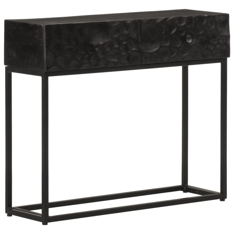 Mesa consola 90x30x76 cm mangueira maciça e ferro preto-Mesas de apoio-Home Retail