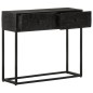 Mesa consola 90x30x76 cm mangueira maciça e ferro preto