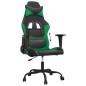 Cadeira gaming couro artificial preto e verde