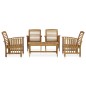 2 pcs conjunto lounge de jardim madeira de acácia maciça