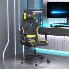 Cadeira de gaming tecido preto e verde-claro