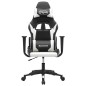 Cadeira gaming couro artificial preto e branco