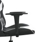 Cadeira gaming couro artificial preto e branco